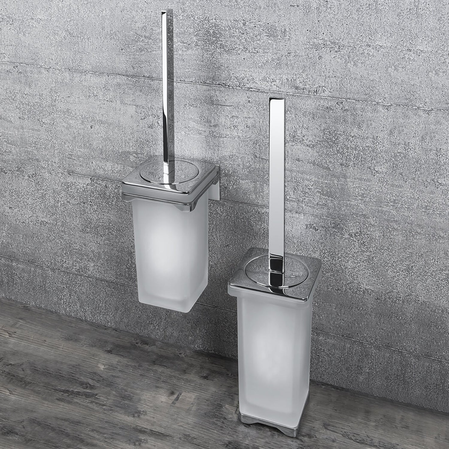 Scovolo in vetro acidato con base ottone collezione Forever di Colombo Design