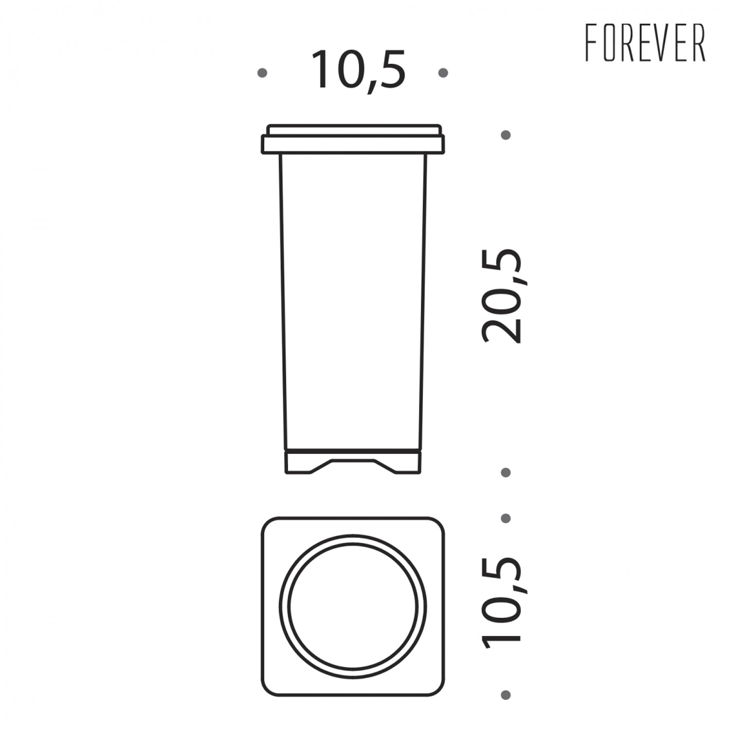 Scovolo in vetro acidato con base ottone collezione Forever di Colombo Design