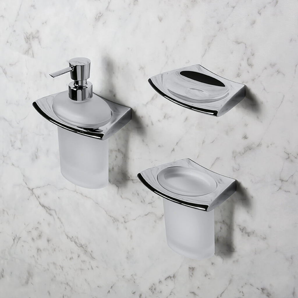 Porta bicchiere in vetro e ottone collezione Land di Colombo Design