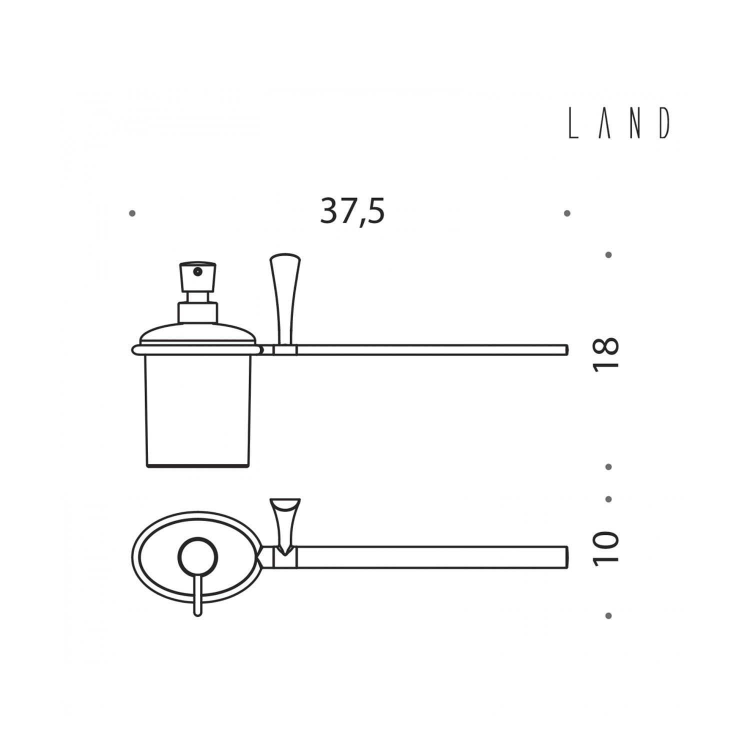Spandisapone con porta salvietta per bidet verso destro collezione Land di Colombo Design