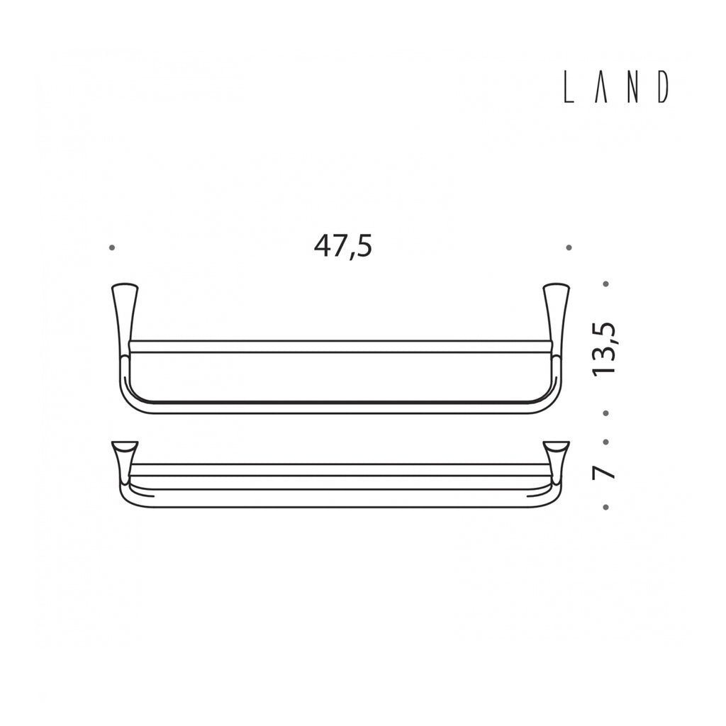 Porta salvietta doppio in ottone collezione Land di Colombo Design