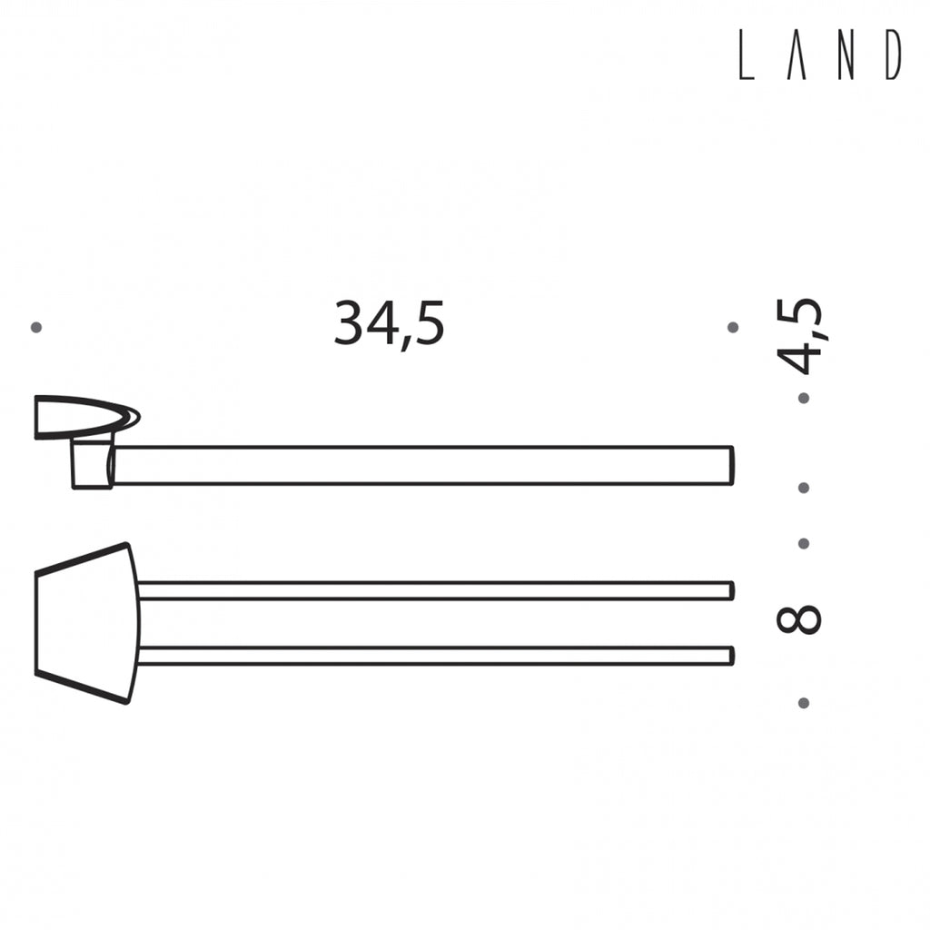 Porta salvietta doppio a snodo in ottone collezione Land di Colombo Design