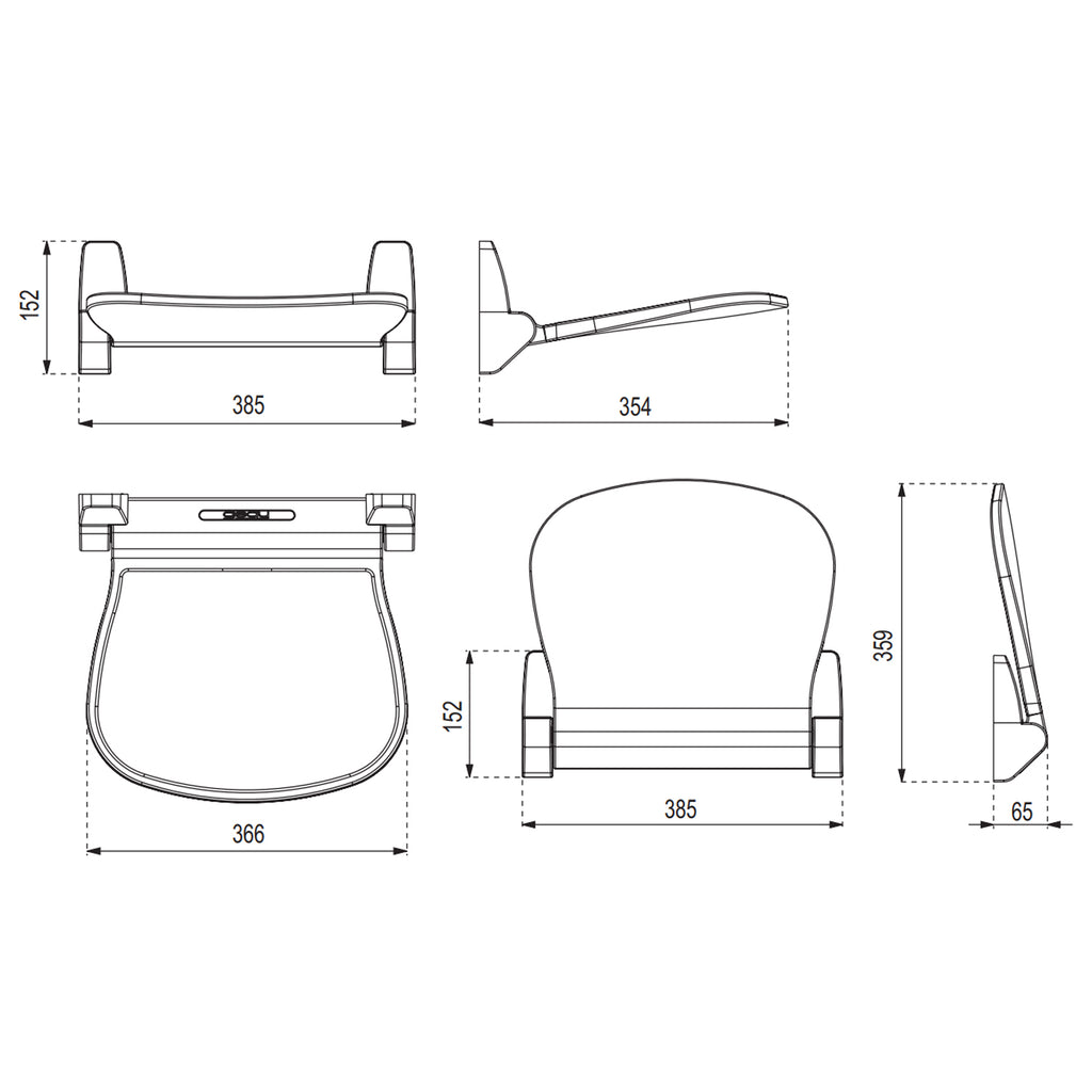 Sedile doccia ribaltabile per doccia Gedy modello Sound di Gedy - Bianco/Cromato