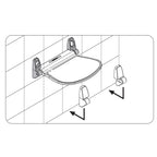 Sedile doccia ribaltabile per doccia Gedy modello Sound di Gedy - Bianco/Cromato