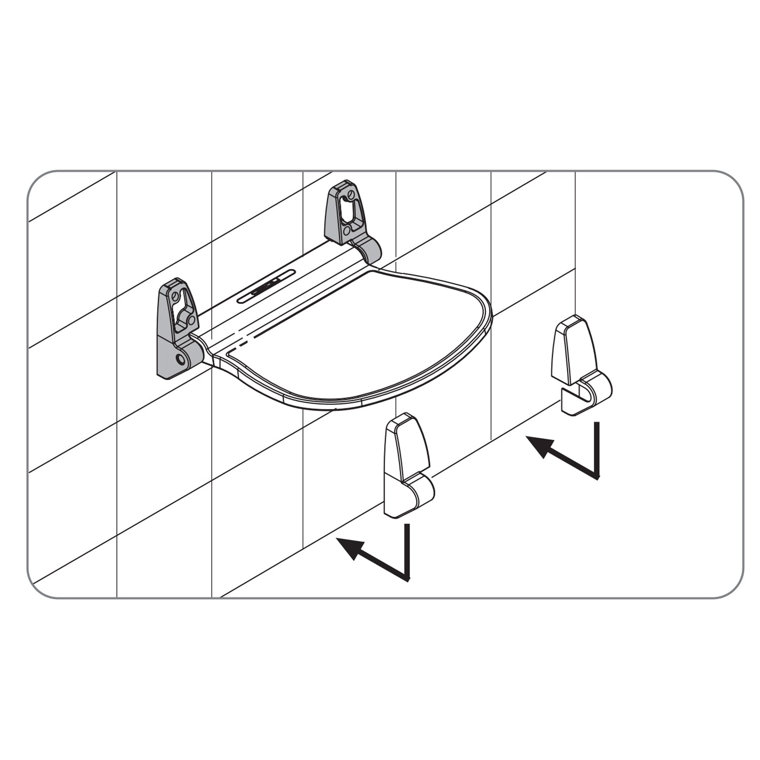 Sedile doccia ribaltabile per doccia Gedy modello Sound di Gedy - Bianco/Cromato