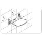 Sedile doccia ribaltabile per doccia Gedy modello Sound di Gedy - Bianco/Cromato