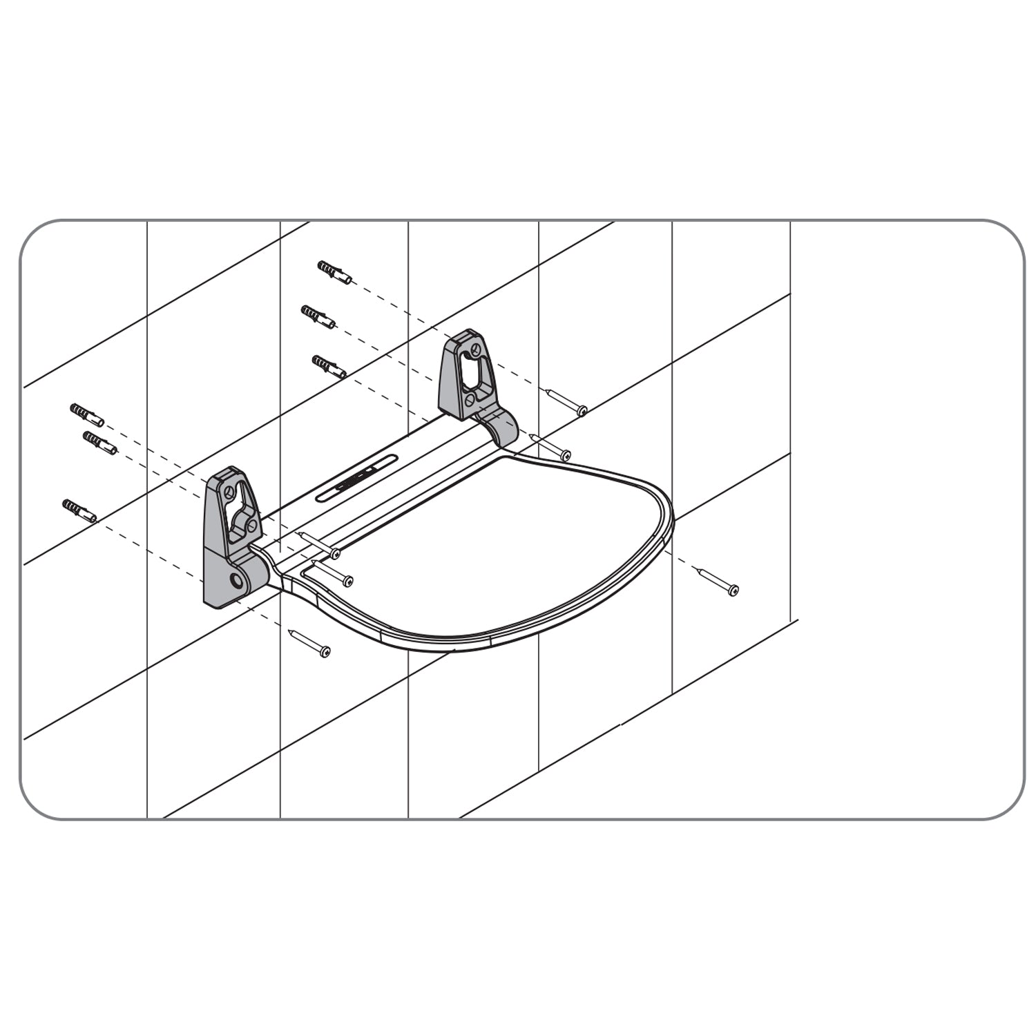 Sedile doccia ribaltabile per doccia Gedy modello Sound di Gedy - Bianco/Cromato