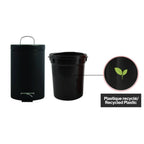 Pattumiera a pedale in metallo modello Unis 3 litri nera