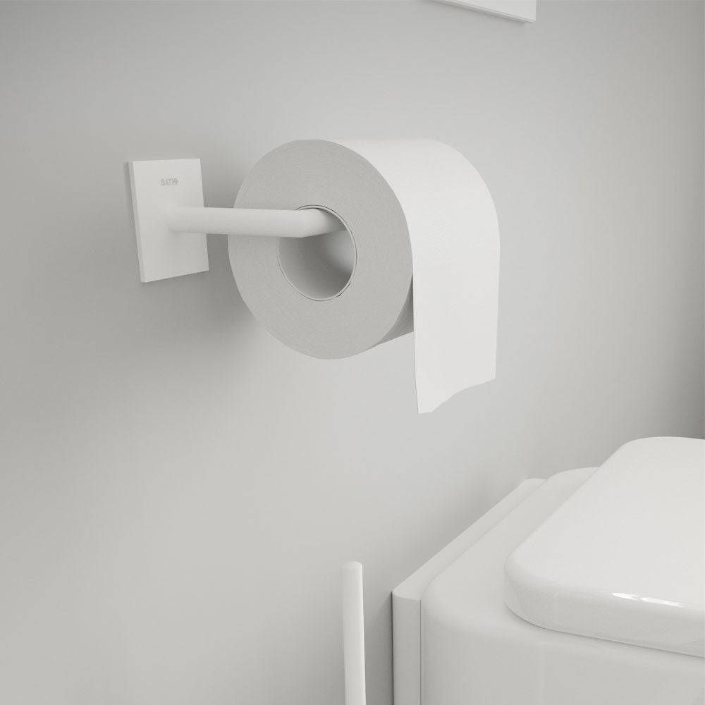 Porta rotolo da incollo della collezione 'Stick' by Cosmic in ottone verniciato bianco - Senza coperchio