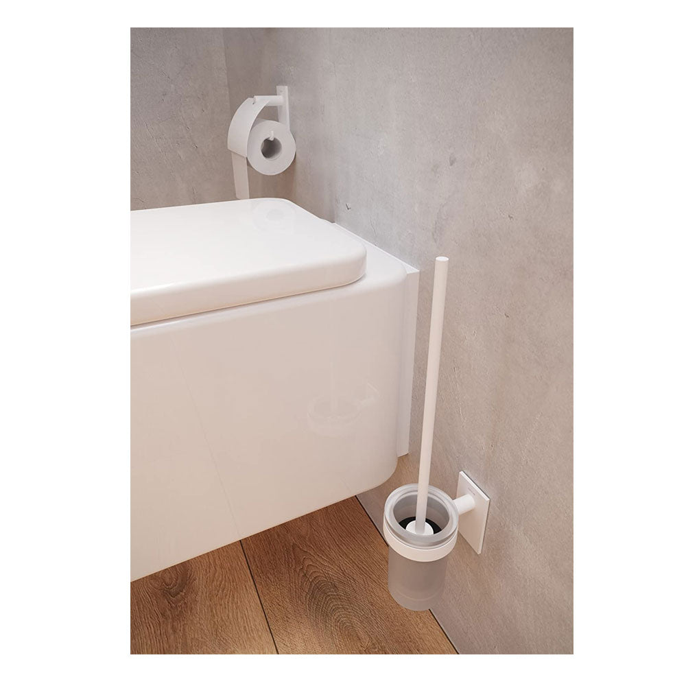 Porta rotolo da incollo della collezione 'Stick' by Cosmic in ottone verniciato bianco - Con coperchio