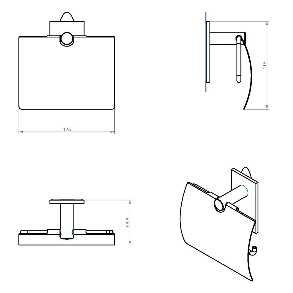 Porta rotolo da incollo della collezione 'Stick' by Cosmic in ottone verniciato bianco - Con coperchio