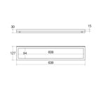 Mensola/porta asciugamani in legno bamboo da fissare a parete di Lineabeta - 638mm