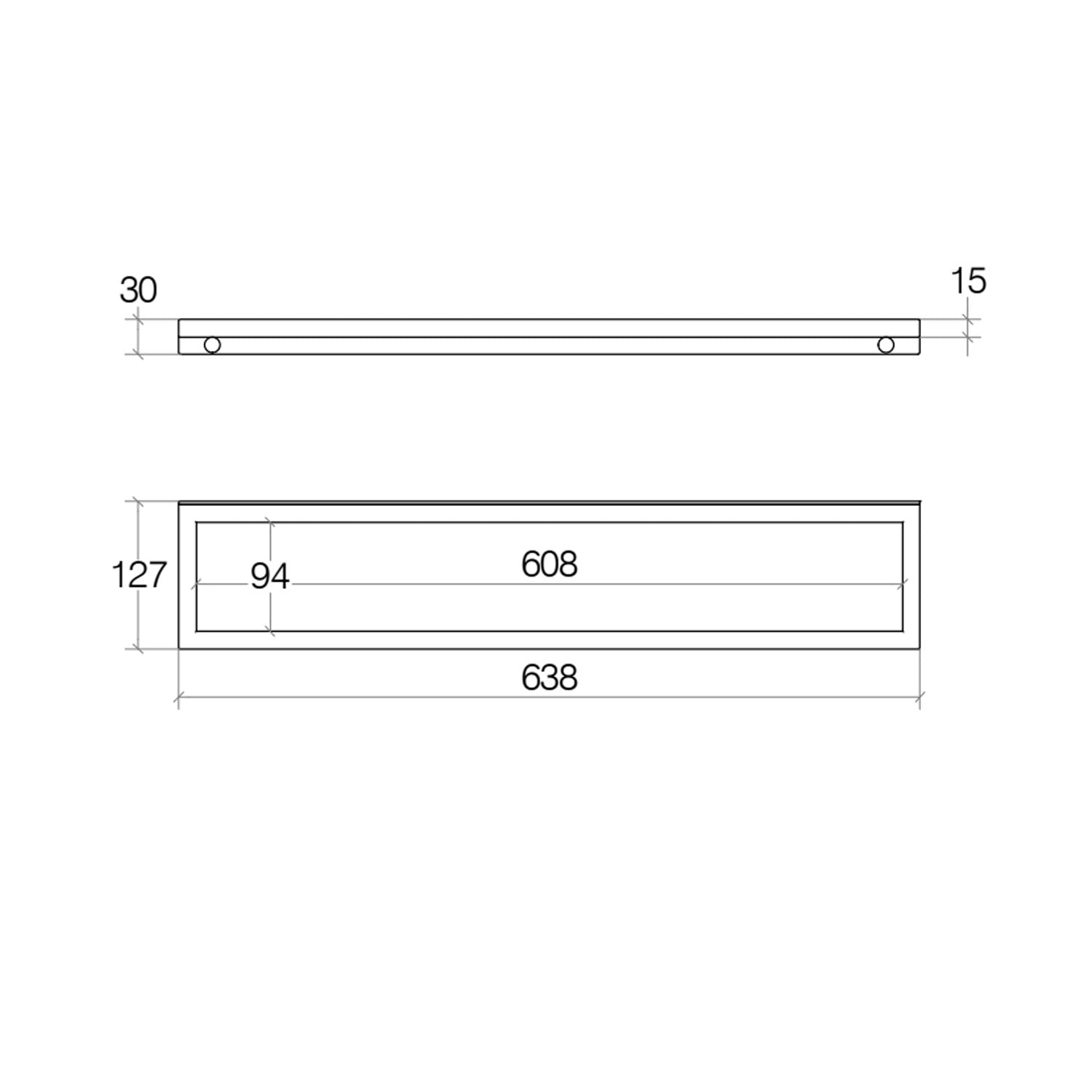Mensola/porta asciugamani in legno bamboo da fissare a parete di Lineabeta - 638mm