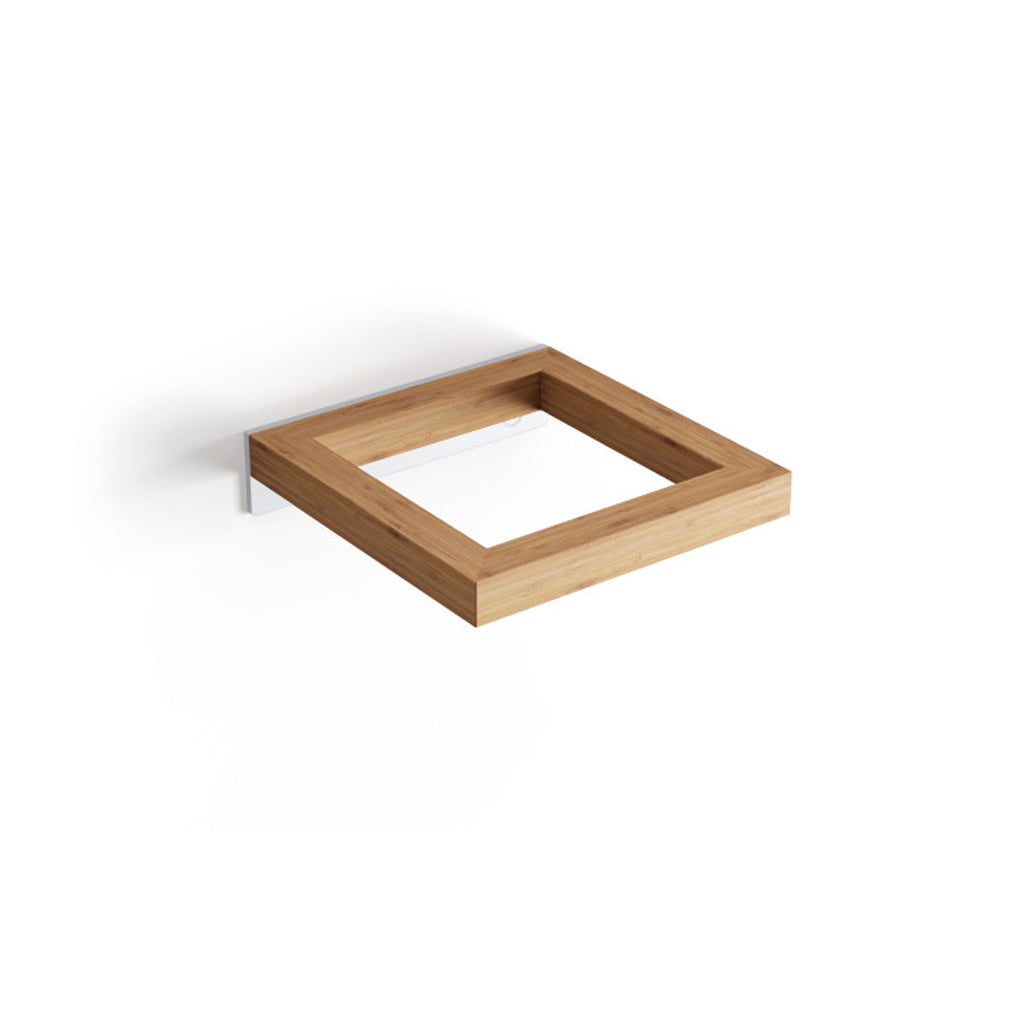 Supporto portascopino in legno bamboo da fissare a parete di Lineabeta