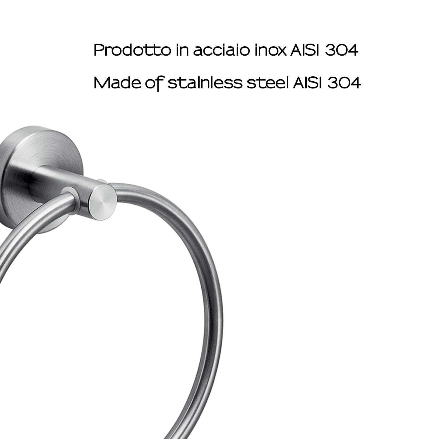 Portasalviette ad anello in Acciaio Inox AISI 304 Gedy serie Project - Spazzolato