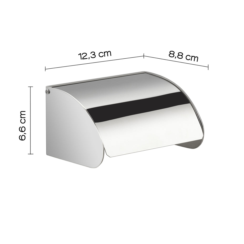 Portarotolo coperto in Acciaio Inox AISI 304 Gedy serie Project - Lucido