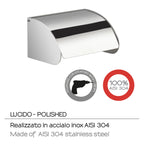 Portarotolo coperto in Acciaio Inox AISI 304 Gedy serie Project - Lucido