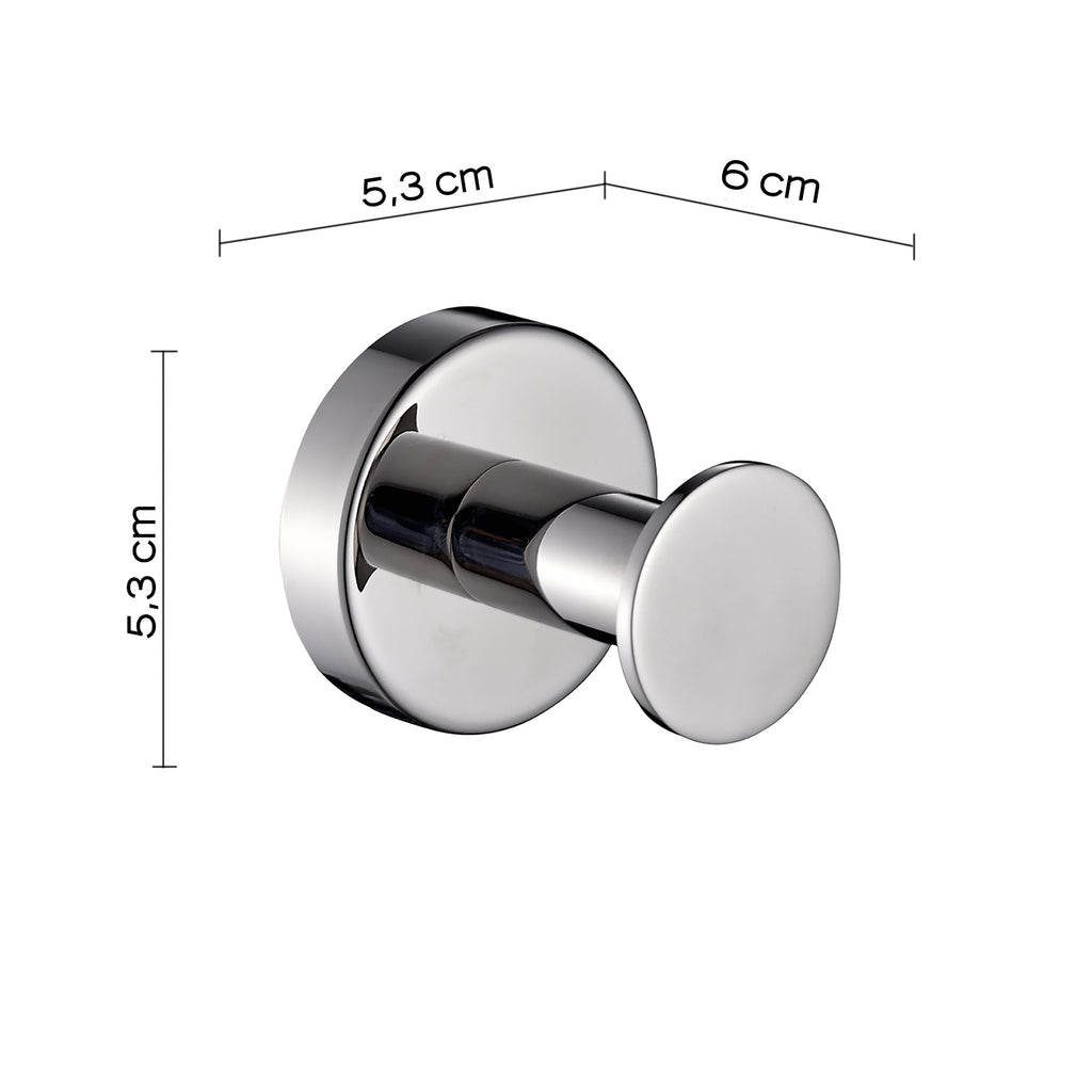 Appendiabiti singolo in Acciaio Inox AISI 304 Gedy serie Project - Lucido