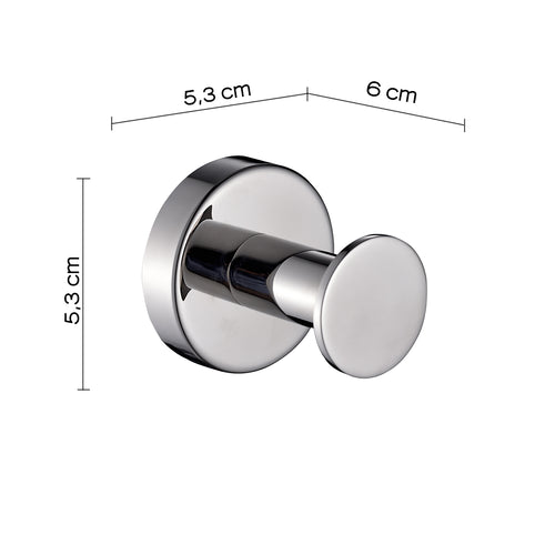 Appendiabiti singolo in Acciaio Inox AISI 304 Gedy serie Project - Lucido