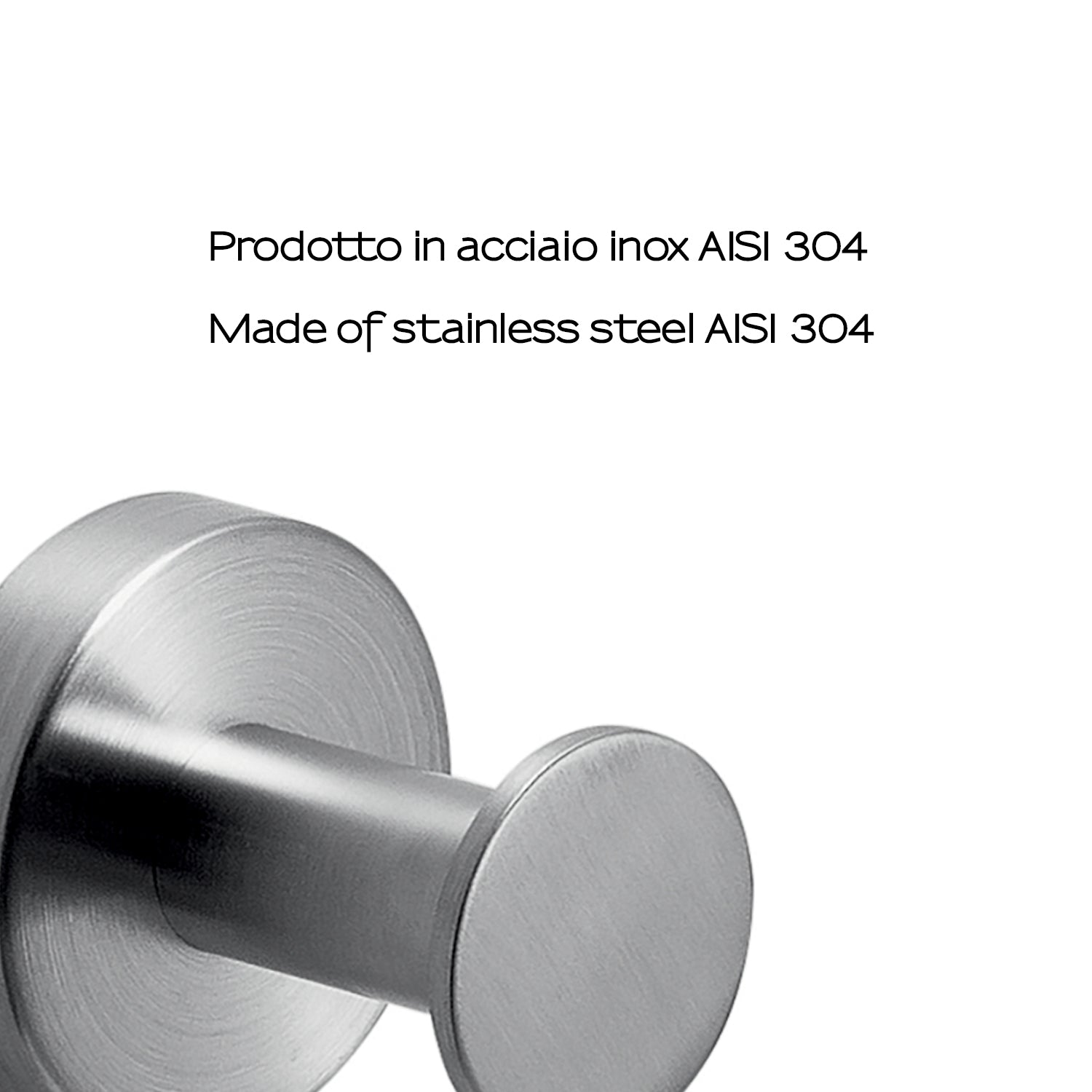 Appendiabiti singolo in Acciaio Inox AISI 304 Gedy serie Project - Spazzolato