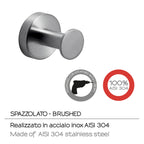 Appendiabiti singolo in Acciaio Inox AISI 304 Gedy serie Project - Spazzolato