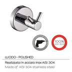 Appendiabiti doppio in Acciaio Inox AISI 304 Gedy serie Project - Lucido