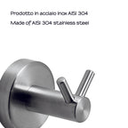 Appendiabiti doppio in Acciaio Inox AISI 304 Gedy serie Project - Spazzolato