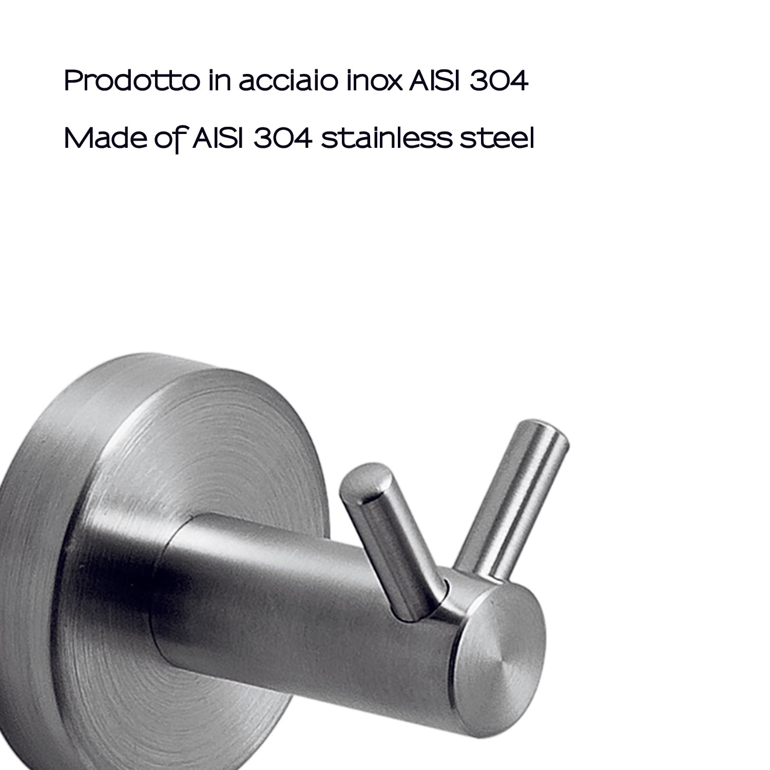 Appendiabiti doppio in Acciaio Inox AISI 304 Gedy serie Project - Spazzolato