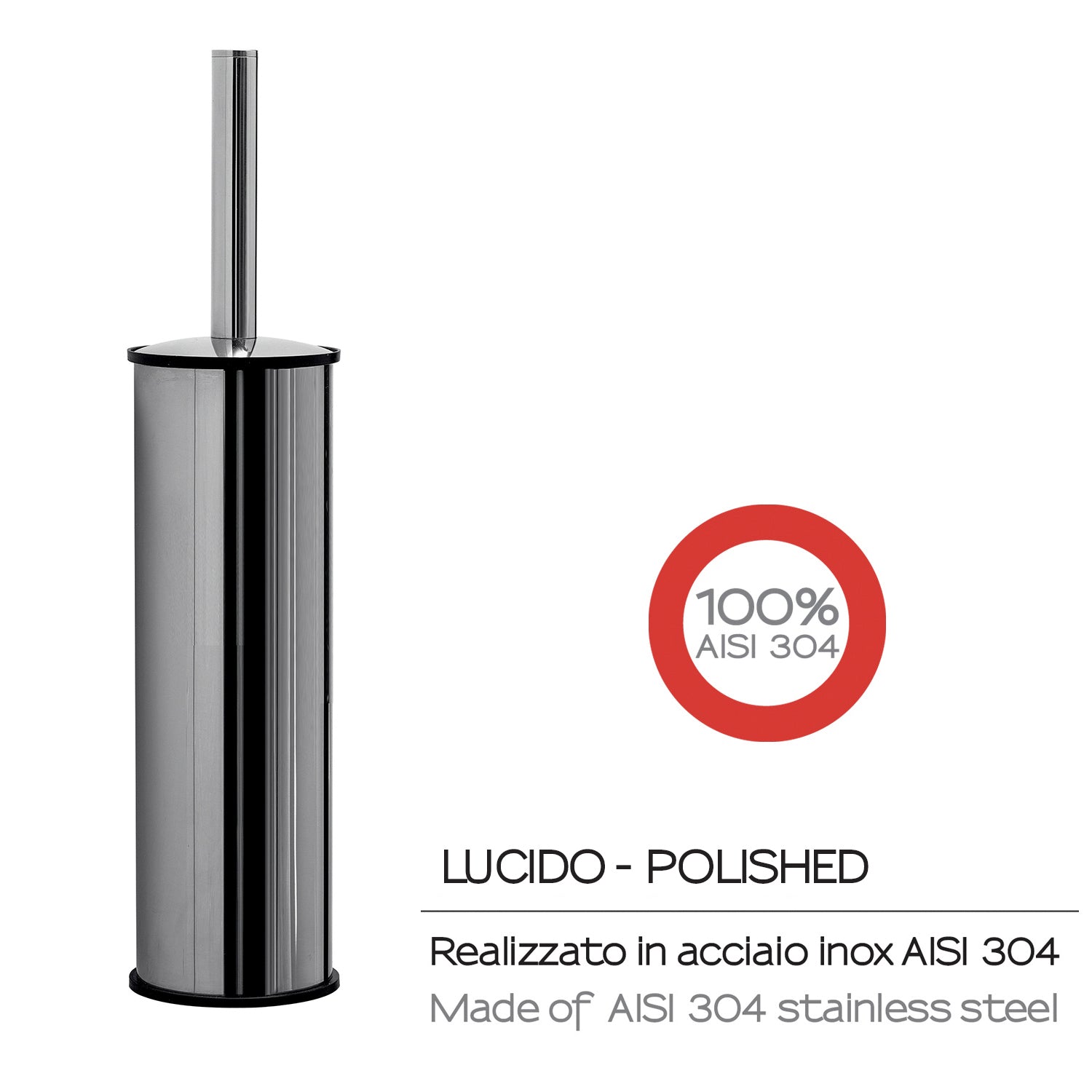 Scopino da appoggio in Acciaio Inox AISI 304 Gedy serie Project - Lucido