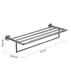 Mensola porta asciugamani L. 63 cm in Acciaio Inox AISI 304 Gedy serie Project - Lucido