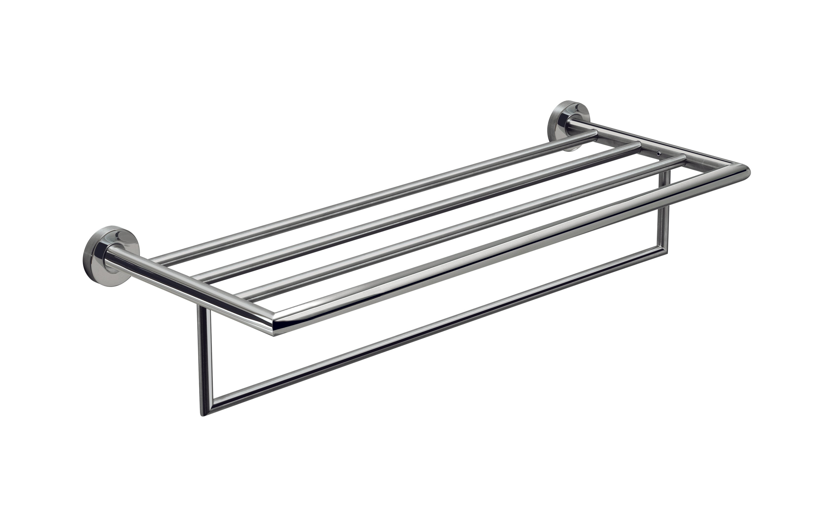 Mensola porta asciugamani L. 63 cm in Acciaio Inox AISI 304 Gedy serie Project - Lucido