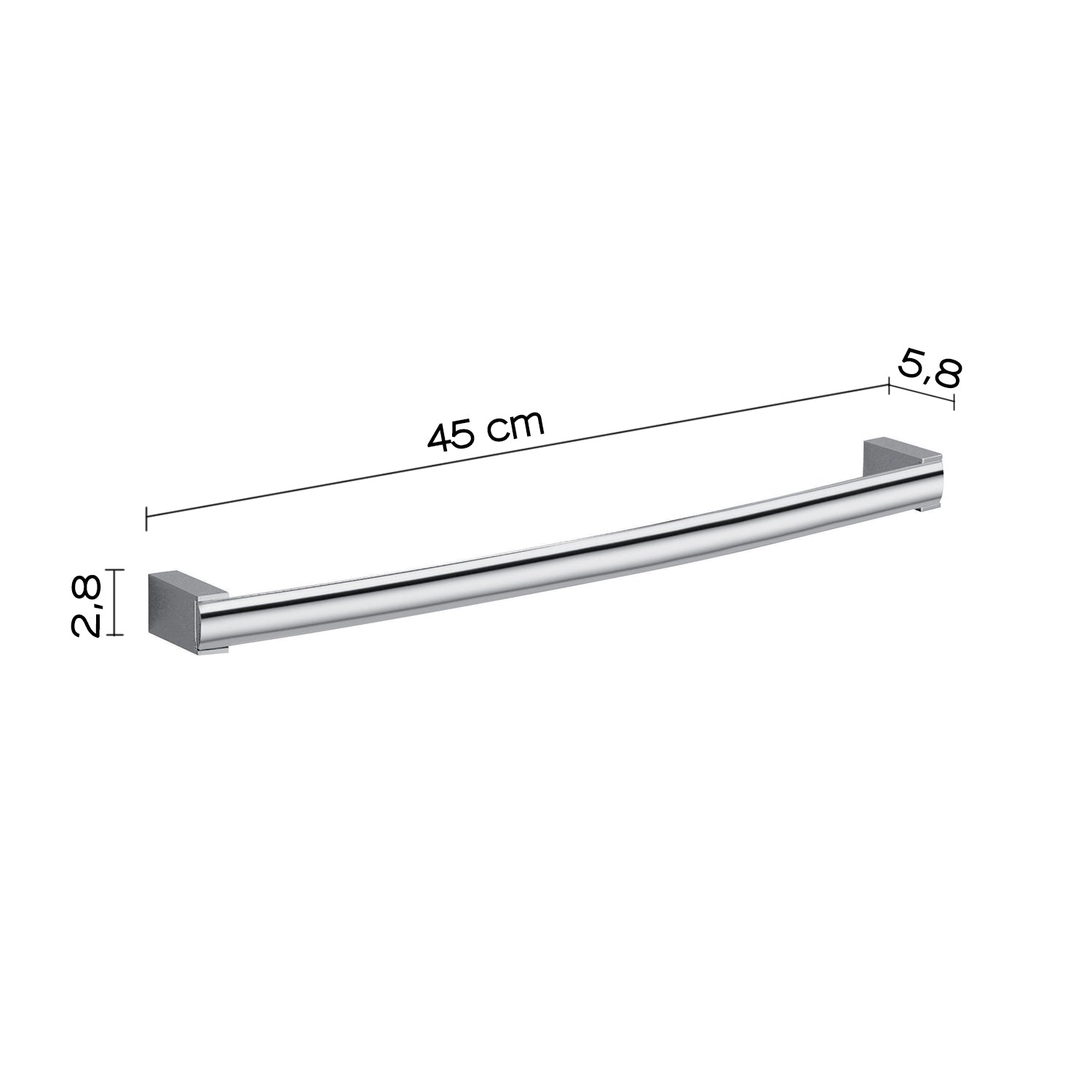 Portasalviette 45 cm a parete Kent di Gedy - Cromato