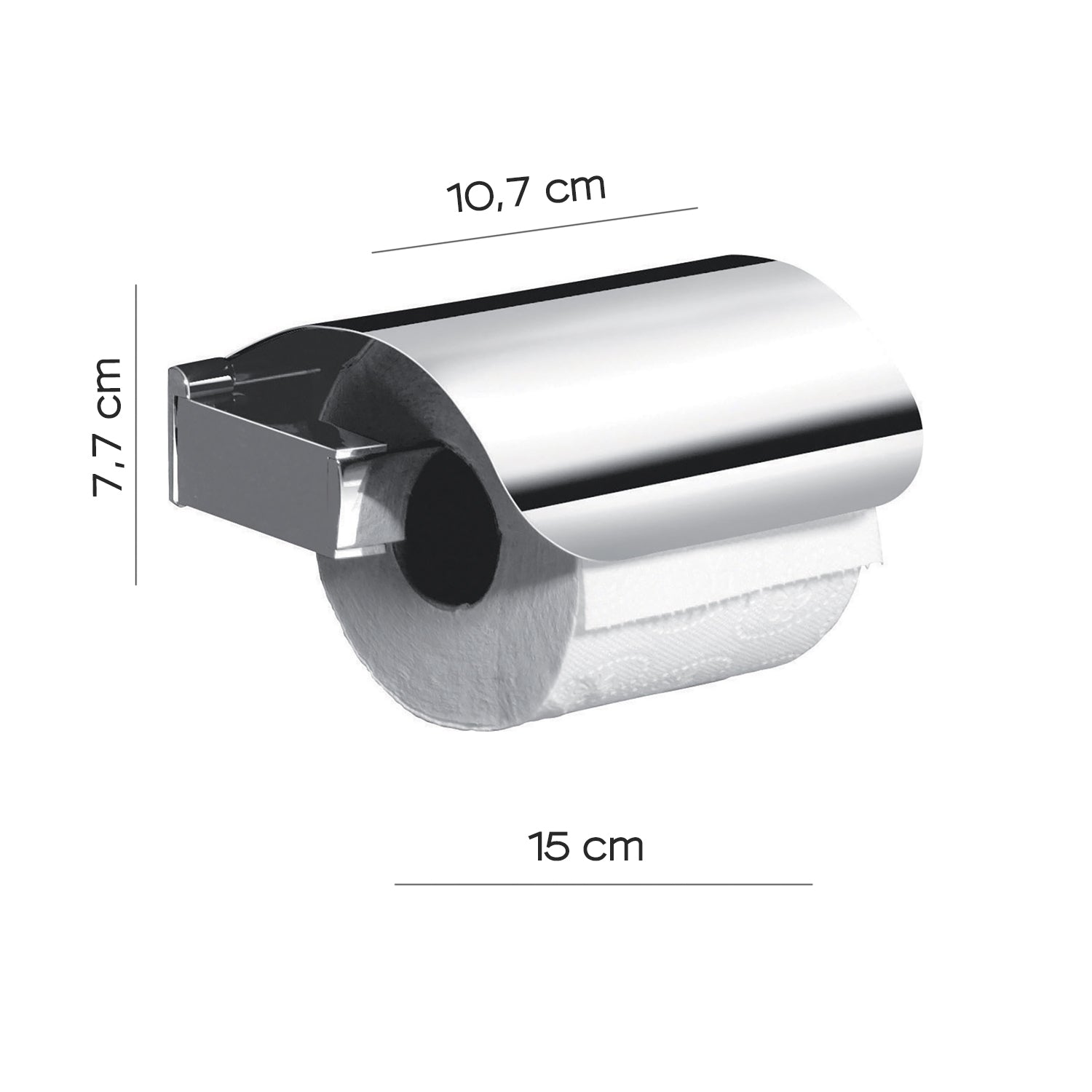 Portarotolo coperto a parete Kent di Gedy - Cromato