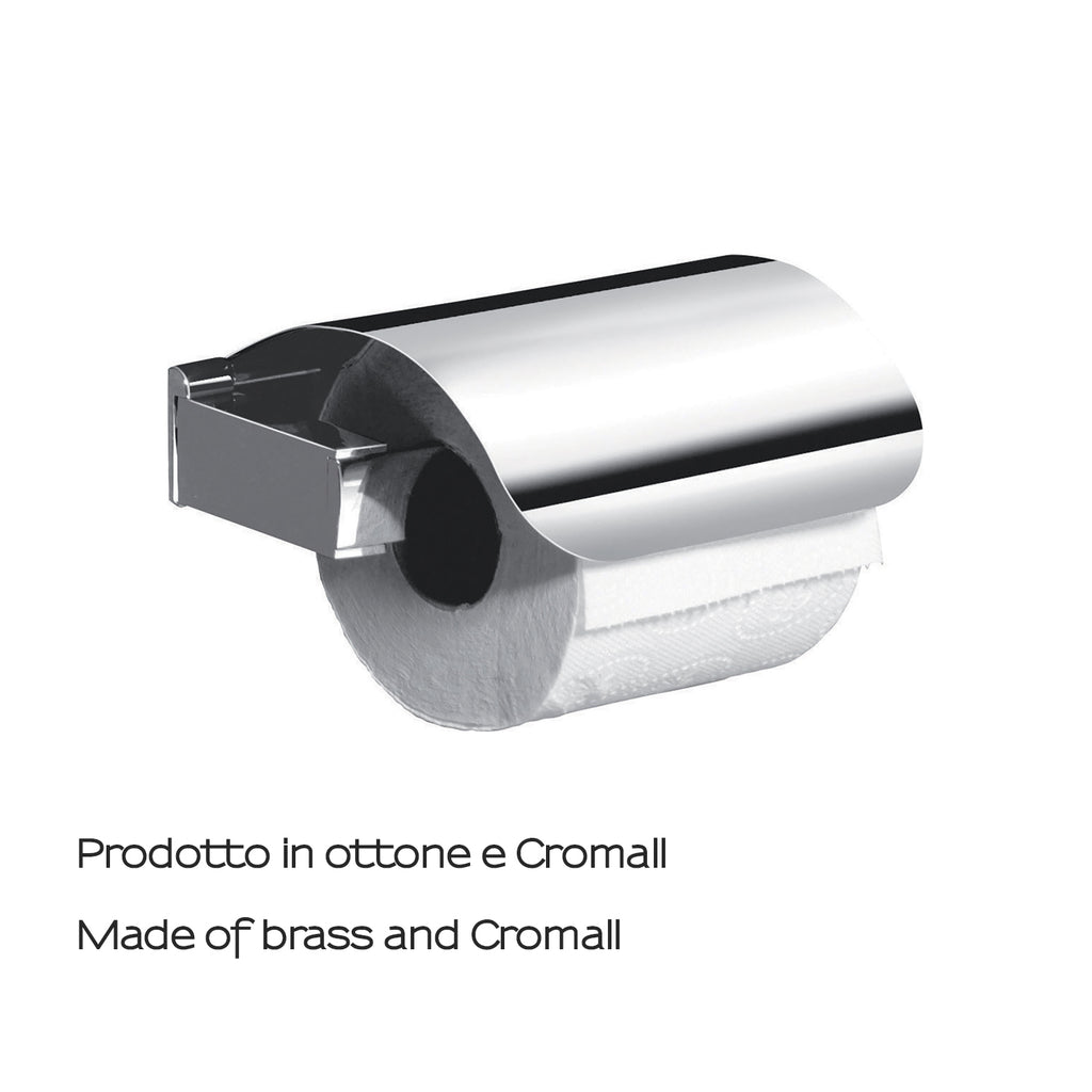 Portarotolo coperto a parete Kent di Gedy - Cromato