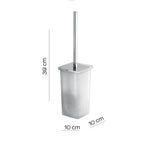 Scopino wc da terra in vetro e ottone cromo Gedy Glamour con ciuffo in setole