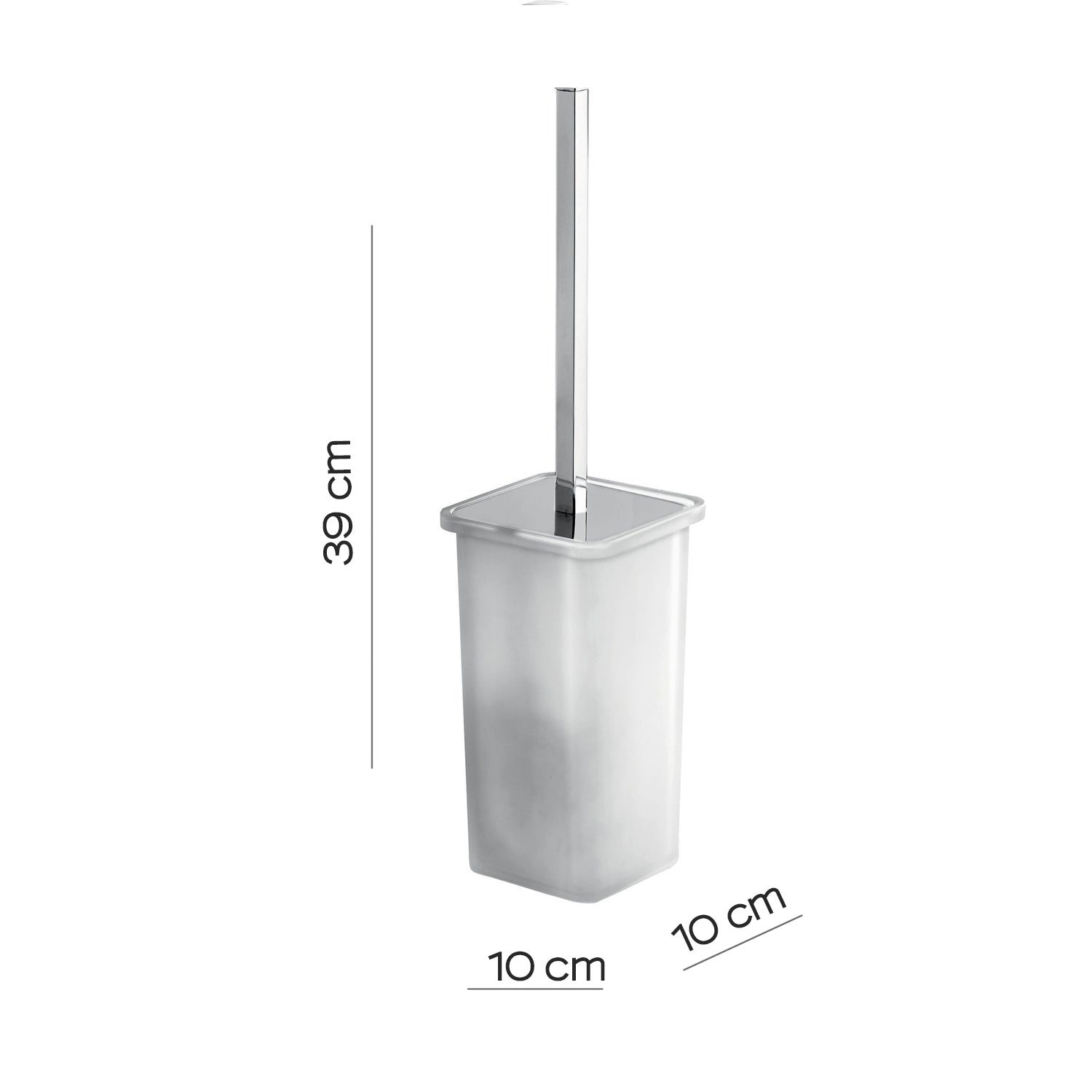 Scopino wc da terra in vetro e ottone cromo Gedy Glamour con ciuffo in setole