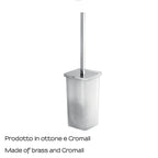 Scopino wc da terra in vetro e ottone cromo Gedy Glamour con ciuffo in setole