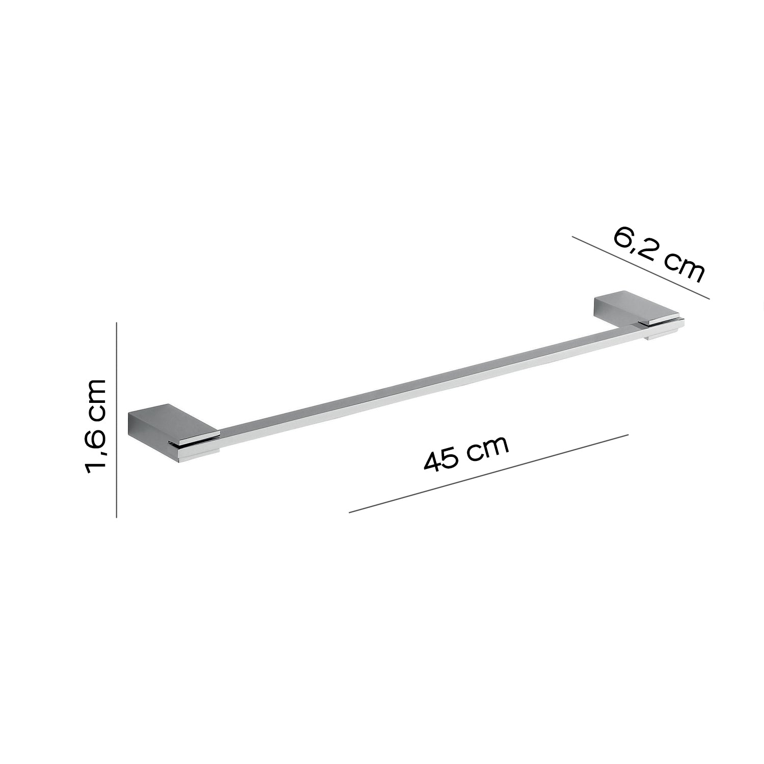 Portasalviette 45 cm in Acciaio Inox di Gedy serie Kansas - Cromato