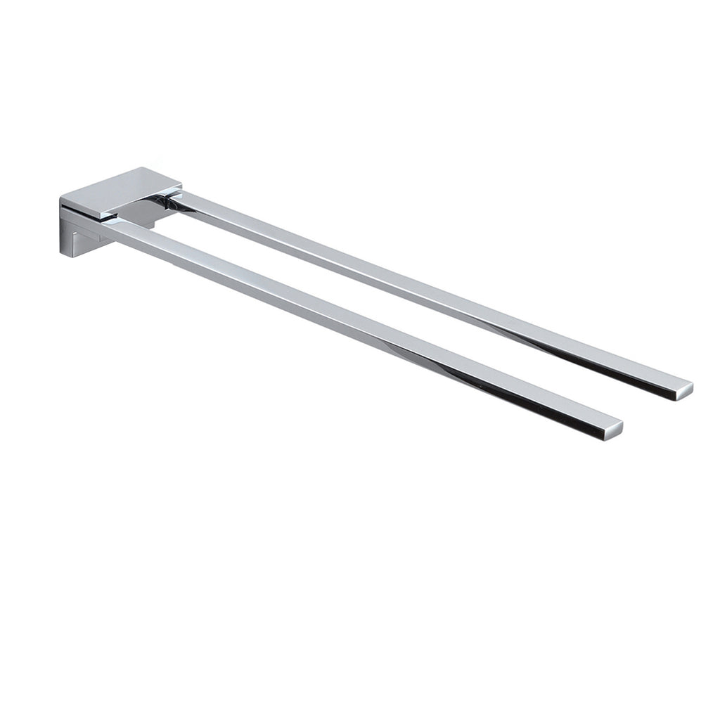 Portasalviette fisso a 2 braccia in Acciaio Inox di Gedy serie Kansas - Cromato