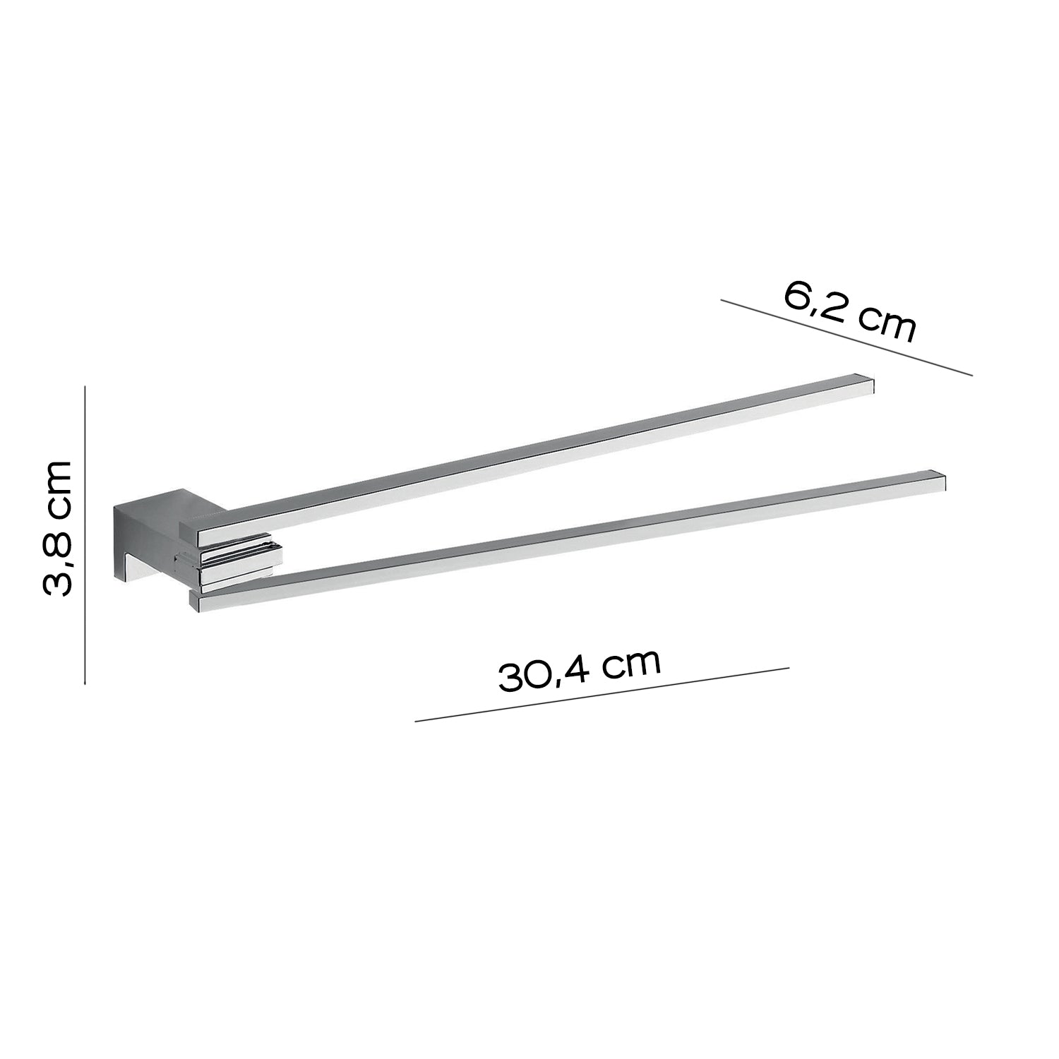 Portasalviette a snodo in Acciaio Inox di Gedy serie Kansas - Cromato