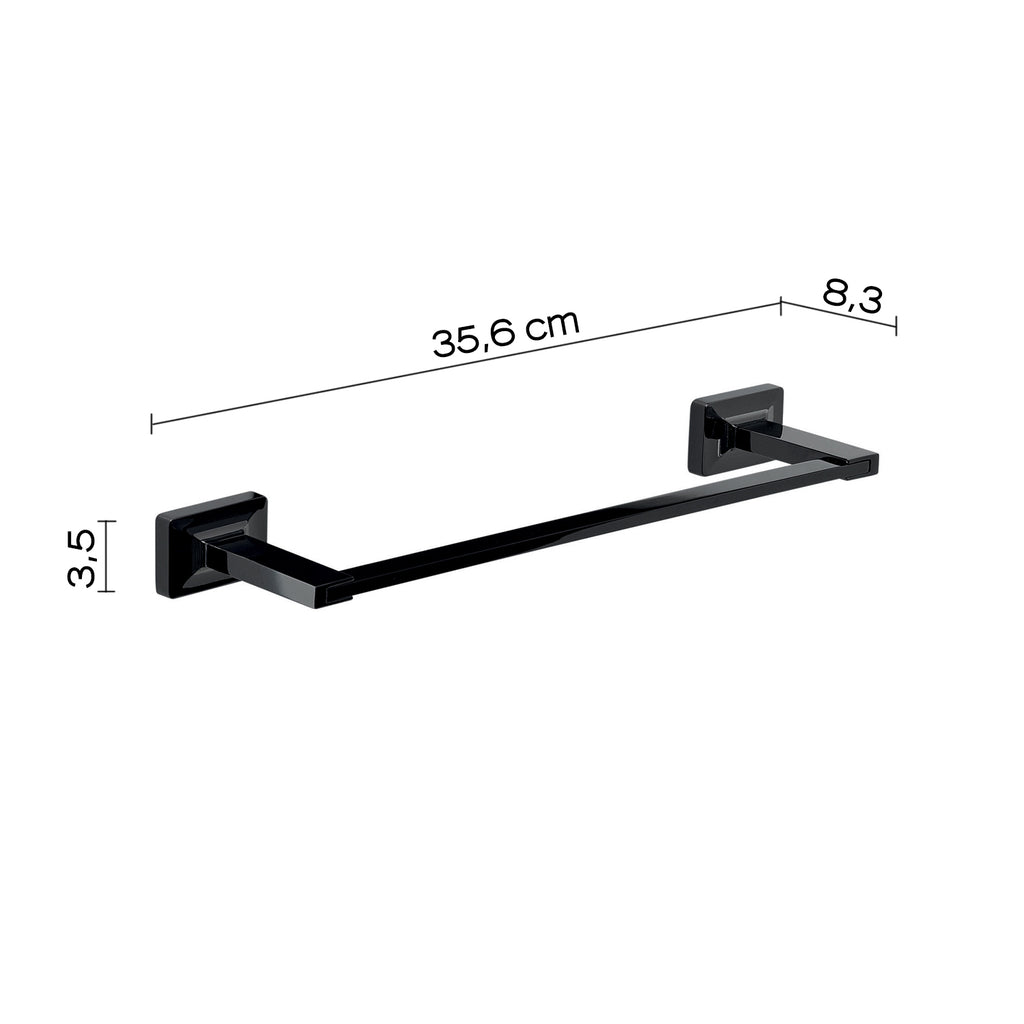 Porta asciugamani sospeso a barra in ottone 'Gran Torino' by Gedy - Nero lucido 35