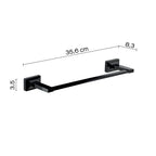 Porta asciugamani sospeso a barra in ottone 'Gran Torino' by Gedy - Nero lucido 35