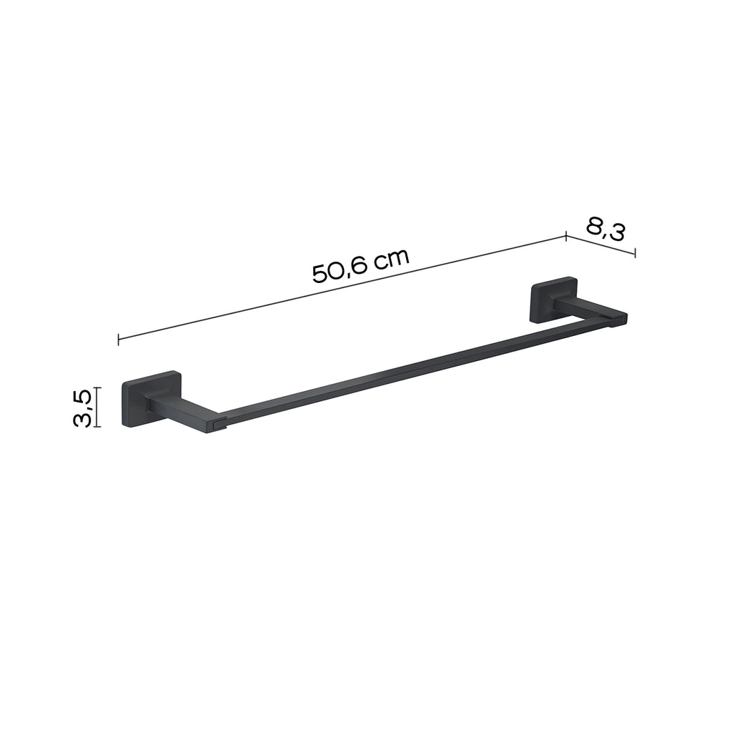 Porta asciugamani sospeso a barra in ottone 'Gran Torino' by Gedy - Nero lucido 50
