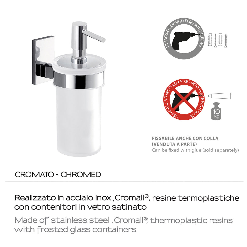 Gedy Dosasapone con erogatore in ABS cromato Maine in acciaio inox