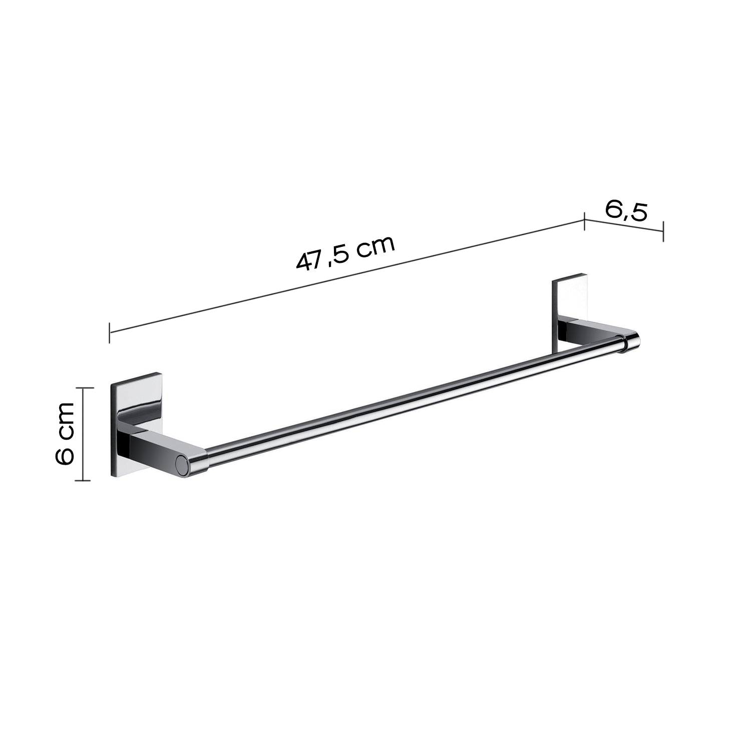 Gedy Portasalviette cm 45 Mod. Maine in acciaio inox e cromall per fissaggio a incollo
