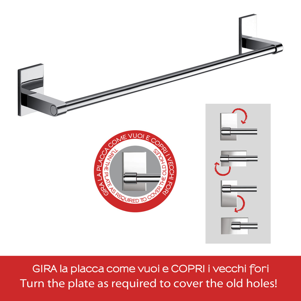 Gedy Portasalviette cm 45 Mod. Maine in acciaio inox e cromall per fissaggio a incollo