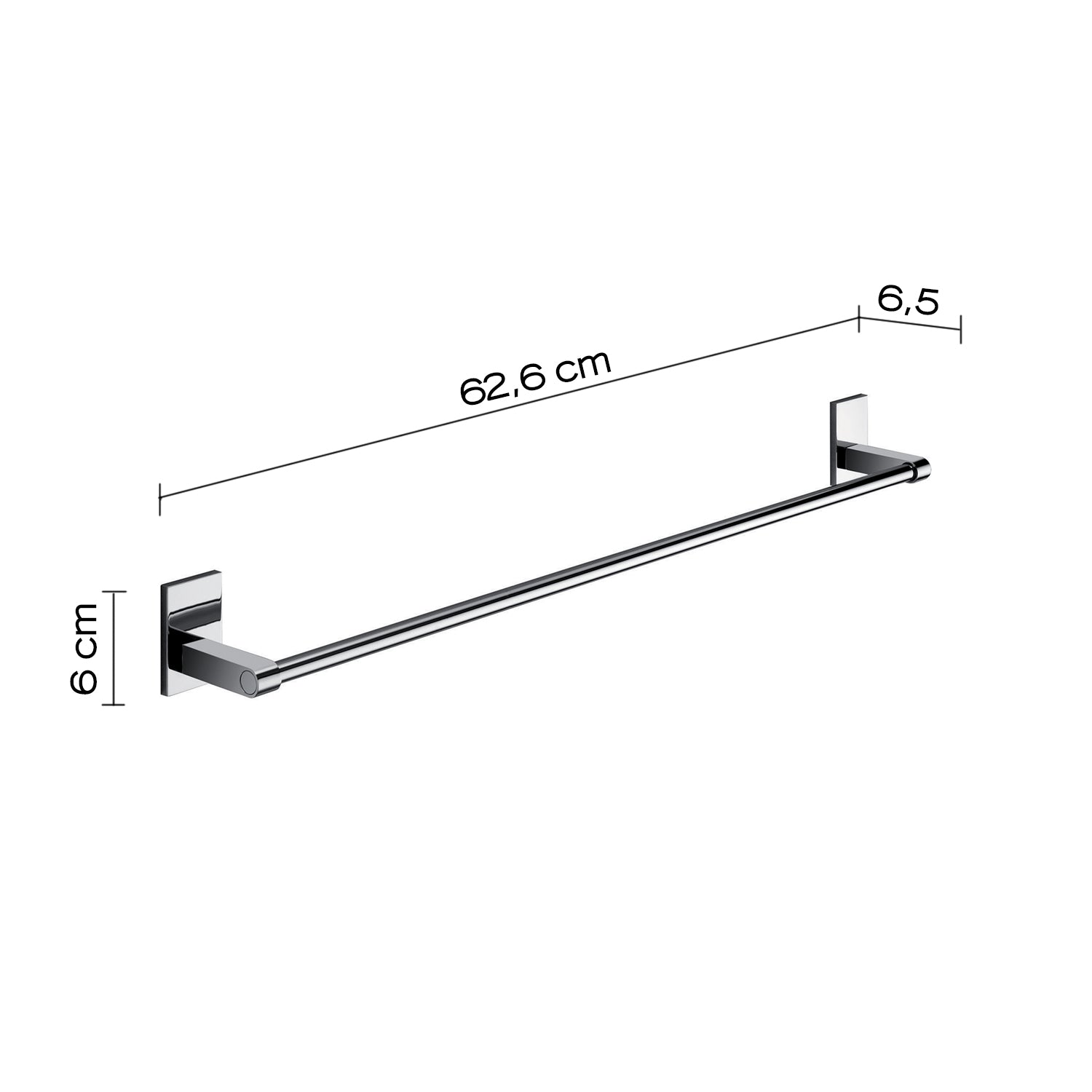 Gedy Portasalviette cm 60 Mod. Maine in acciaio inox e cromall fissaggio a incollo