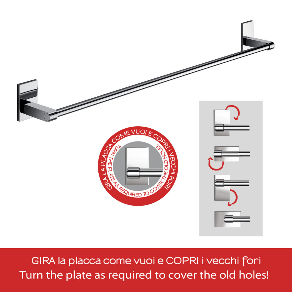 Gedy Portasalviette cm 60 Mod. Maine in acciaio inox e cromall fissaggio a incollo