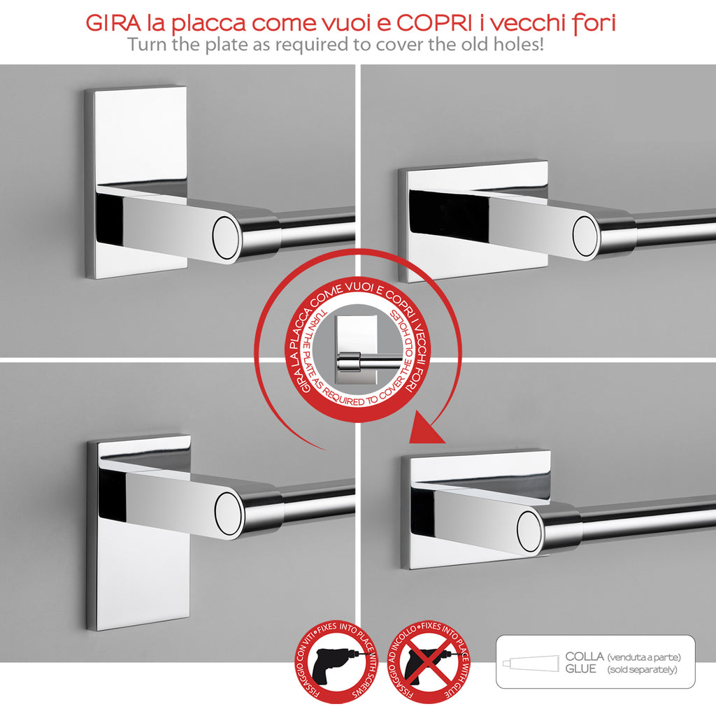 Gedy Portasalviette cm 60 Mod. Maine in acciaio inox e cromall fissaggio a incollo