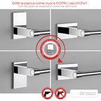 Gedy Portarotolo coperto Maine in acciaio inox e Cromall fissabile con colla